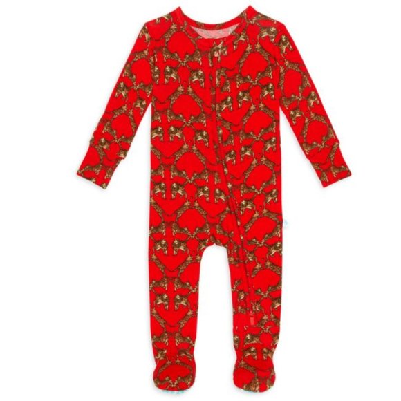 Posh Peanut Other - NWT POSH PEANUT X ALICE & OLIVIA Bengal Footie Red Cat 9/12 Months